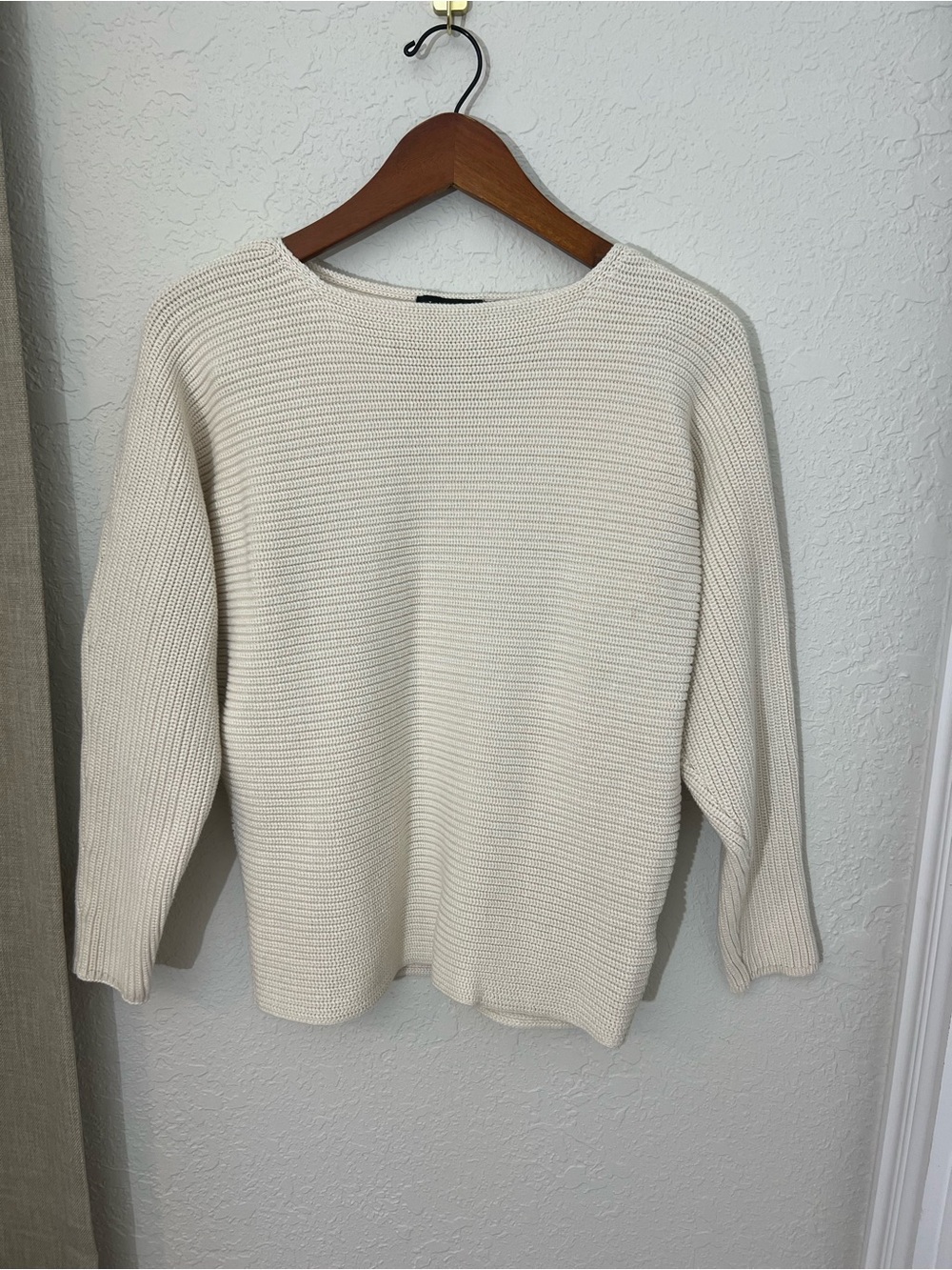 Lauren Ralph Lauren Ivory 100% Cotton Knit Sweater Size Large Coastal Grandma